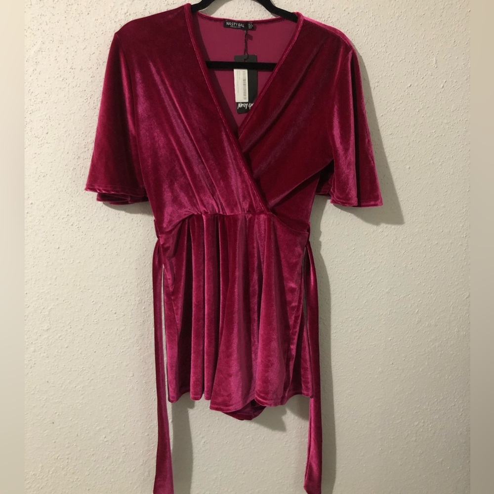 Nasty Gal velvet wrap top